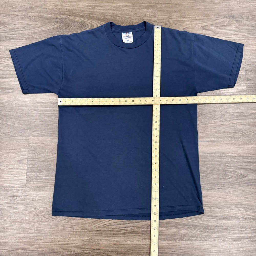 VTG Jerzees Heavyweight Blend T Shirt Blue Cotton Polyester Blend L Made in USA - Picture 4 of 6